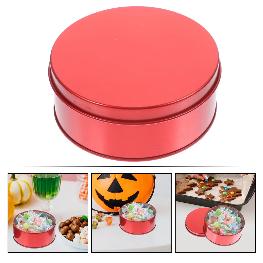 

2Pcs Classic Tinplate Cookie Tin Retro Candy Jar for Party Favors Chocolate Storage Decorative Metal Box with Lid Small Gift