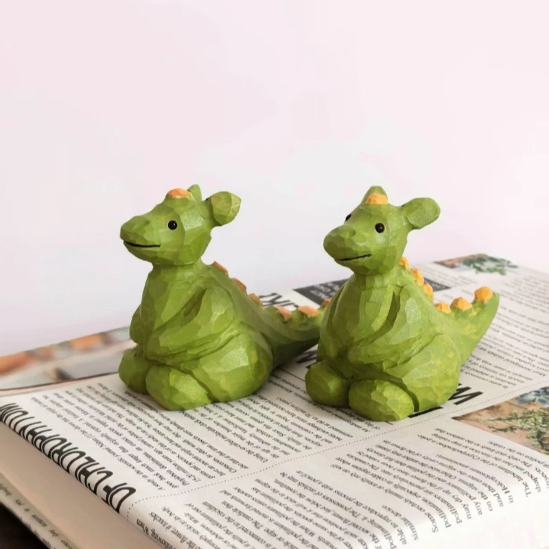 جميل ديناصور الخشب النحت الجدول البيت التماثيل مخلوق ما قبل التاريخ هدية عيد ميلاد يدويا زينة علم الحفريات #6