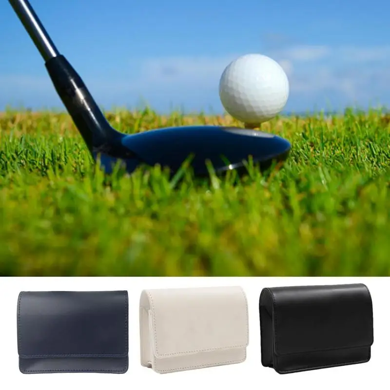 Sac de rangement portable en cuir PU pour télémètre de golf, étui de télémètre laser, petit sac de transport avec doublure intérieure souple pour le golf