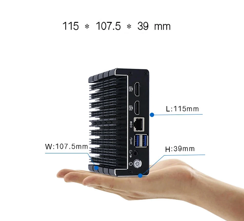 جهاز كمبيوتر صغير لجدار الحماية Intel Celeron J3160 4xLAN أو 2xLAN pfSense PVE جهاز توجيه ناعم 2xHD 1xRJ45 COM Windows 11 كمبيوتر جيب