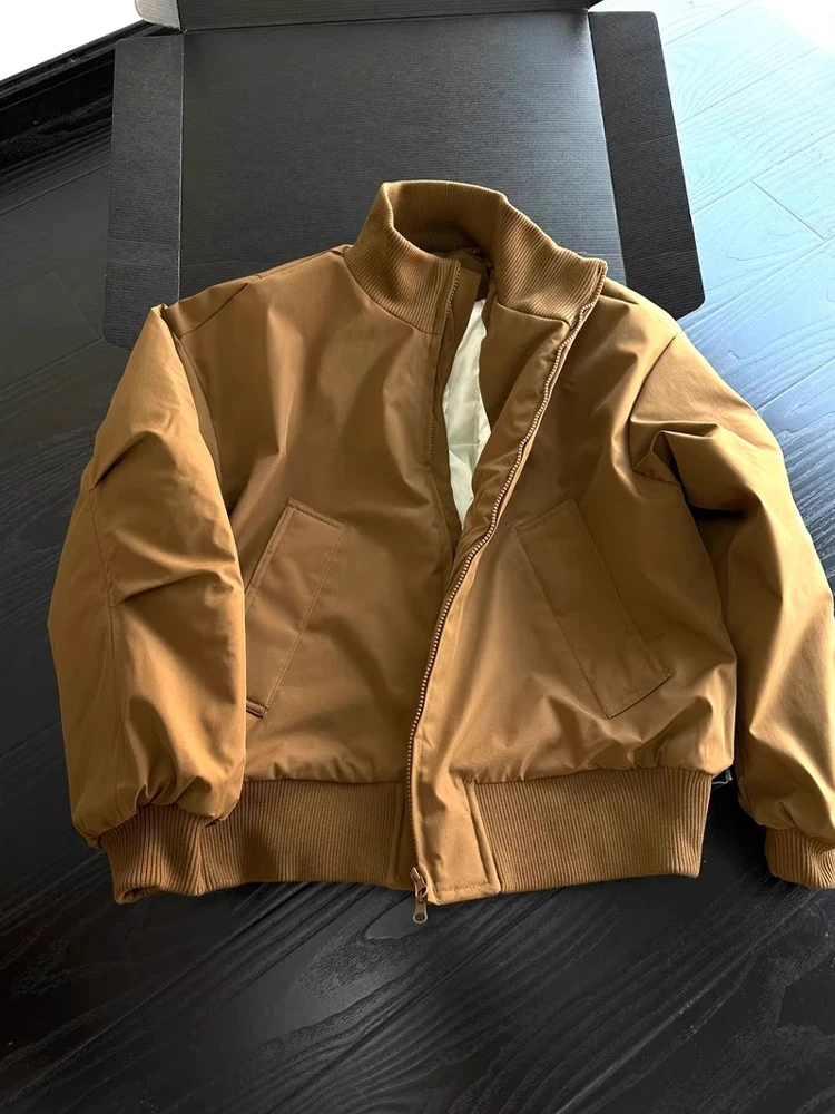 

Men's Bomber Jaet Cotton Flight Coat ort Thiened Stand Collar Autumn Winter American Sle Cleanfit Outerwear