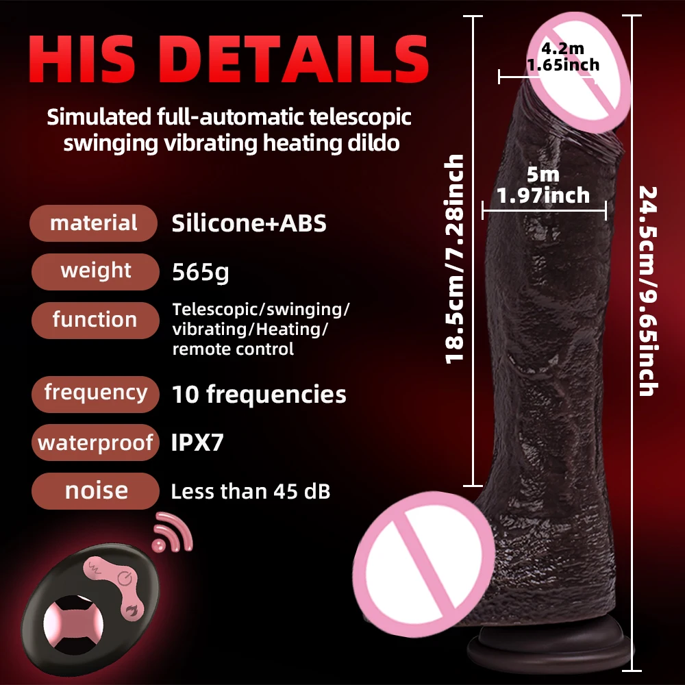 Huge Realistic Dildo Vibrator Penis Telescopic Swing Heating Silicone Dildos Female Remote Control Vibrators For Women Sex Toys view 6