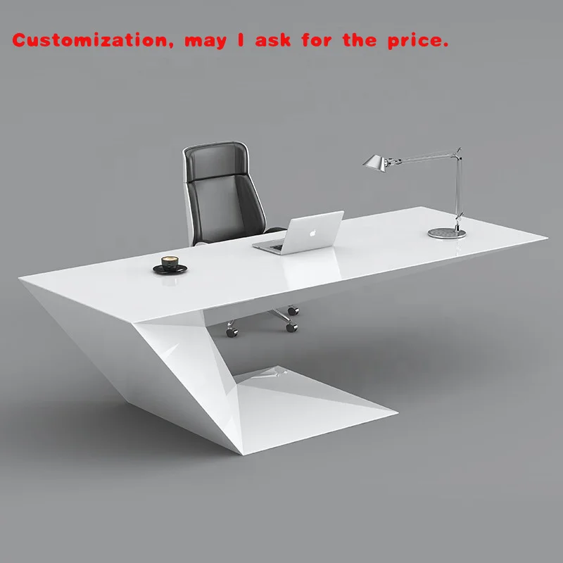 

custom.Large Executive Zone Special-Shaped Manager Office Desk CEO-Level Authority with Premium Solid Surface Material