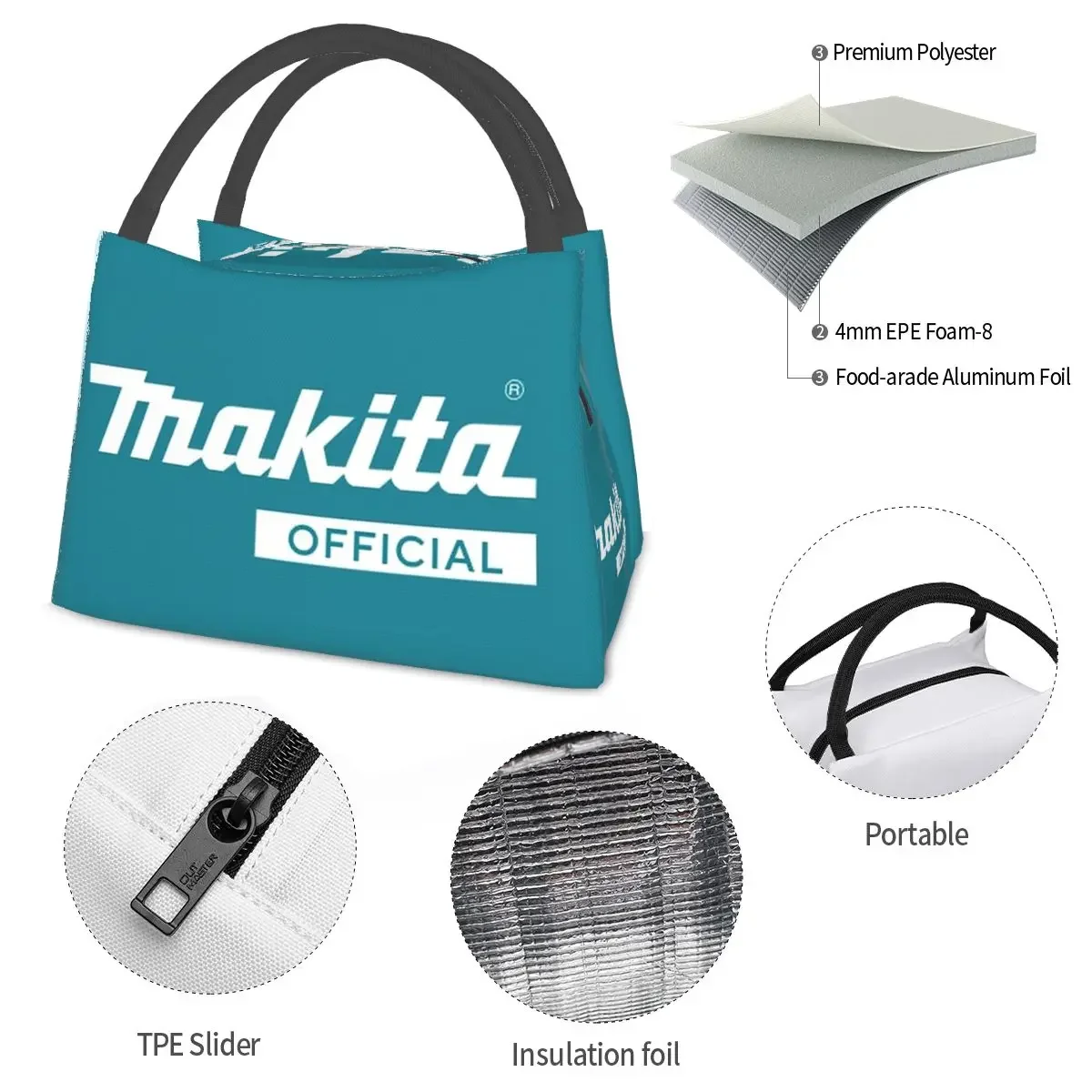 Makitas Lunch pakete isoliert Bento Box wasserdichte Lunch Tote wieder verwendbare Picknick taschen Kühler Thermo tasche für Frau Kinder reisen