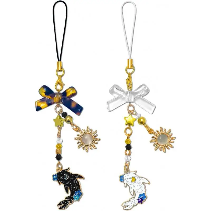 Niedlicher Koi-Fisch-Handyanhänger, Emaille-Sonnenanhänger, Schleifendekoration, Handytaschen-Ornament, kleines modisches Geschenk für Mädchen – Detail 9