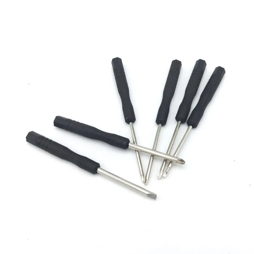 10Pcs Portable Small Mini Screwdriver 2mm 3mm Slotted Cross Repair Tool Black Phone Repair Tool Screwdrivers