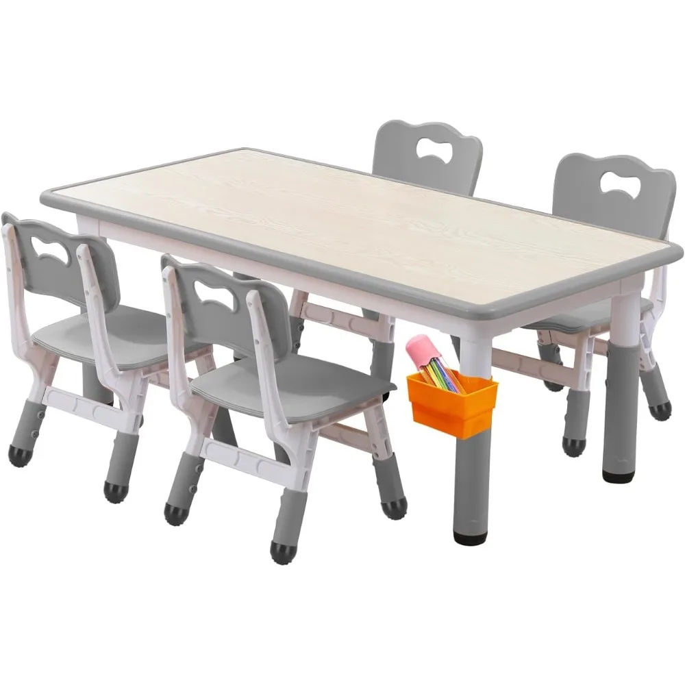 

Kids Table and Chair Set, Adjustable Kids Table, Toddler Non-Slip Table Legs&Organizer Graffiti Desktop Suitable for Kids Table