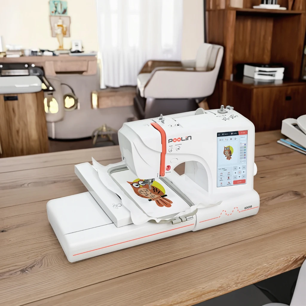 

Poolin EOC05 Mini Flat Computerized Embroidery Machine with Cheap Original Wholesale Price Small Household Sewing Machine