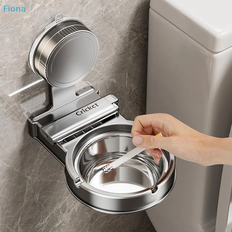 ✔Suction Cup Wall Mounted Ashtray Household Toilet Bathroom Punch-free Anti-fly Ash Storage Split Creative Ashtray Rack