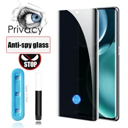 UV Liquid Full Glue Anti Spy Privacy Screen Protector For Honor X40 X50 X60 Pro X9C X9B X9A 9H Tempered Glass