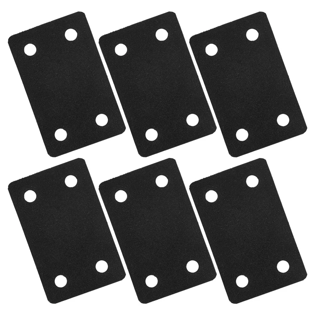 6 Pcs Corner Code Fixed Piece Furniture Plates Stainless Steel Brackets Mending Straight Black