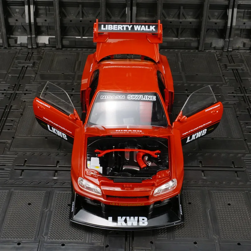 

1:18 GT-R34 SKYLINE модель автомобиля из сплава, двери, передний капот и дверь багажника можно открыть, богатые детали, тонкая работа