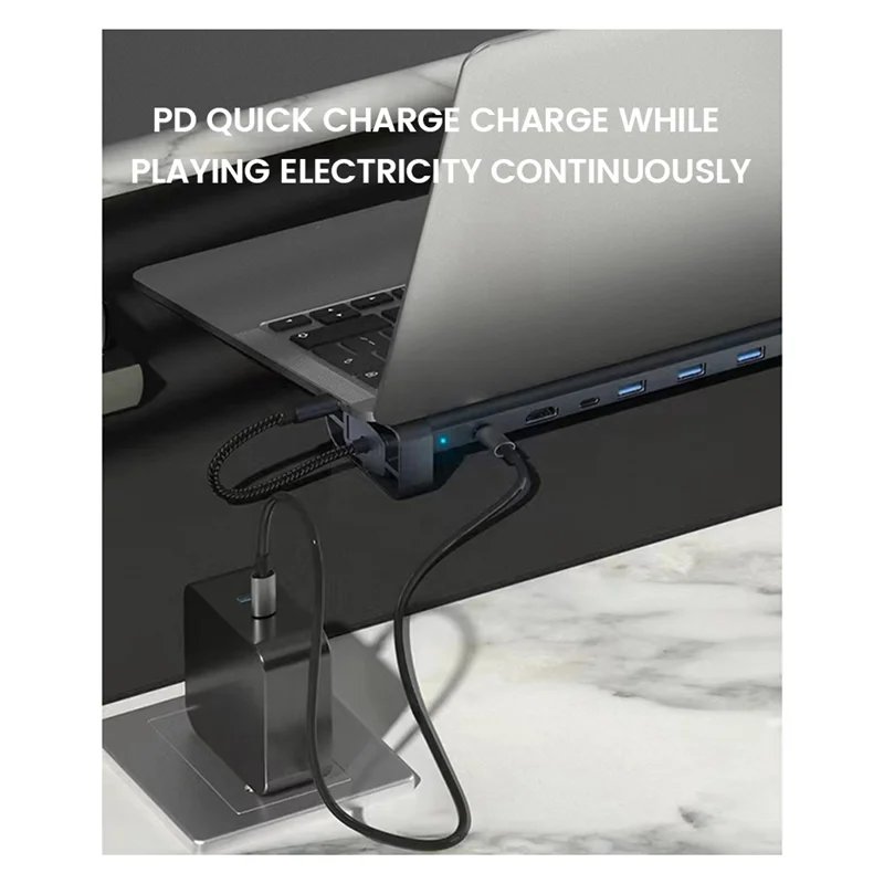 

Адаптер-сплиттер-концентратор USB C 10-в-1 USB TYPE-C к 3,0 USB PD100W Док-станция Подставка для ноутбука-N33R