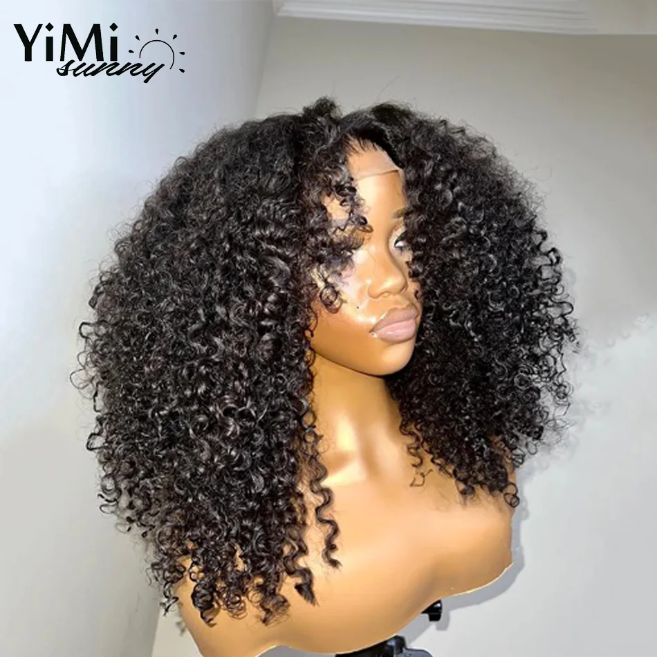 

200% Afro Deep Curl 13x4 HD Transparent Lace Frontal Wig For Women Virgin Brazilian Pixie Curly Human Hair Wigs With Baby Hair