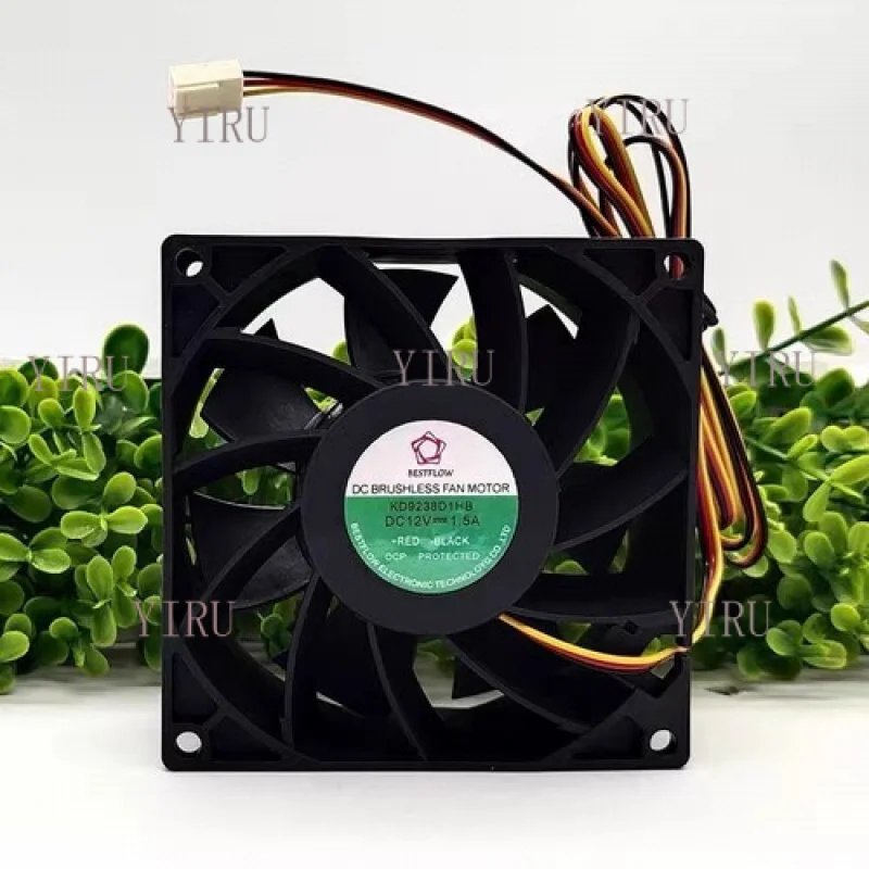 

L for BESTFLOW KD9238D1HB 9038 DC12V 1.5A 9CM 3-Pin Cooling Fan