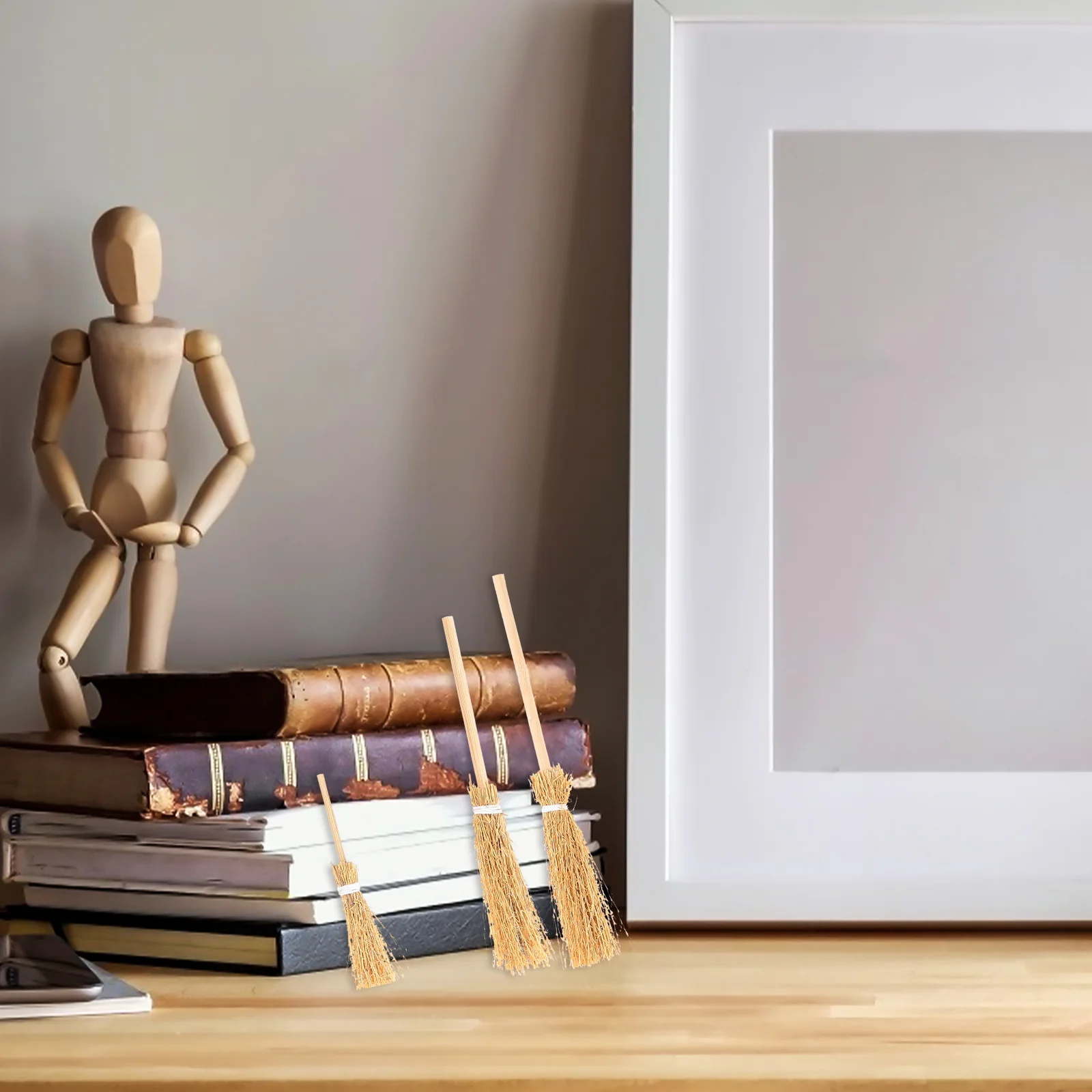 

10pcs Mini Simulation Broom Mixed Size Fine Craft Desktop Decor For Mini House Playhouse Accessory Decorative Broom Prop Home