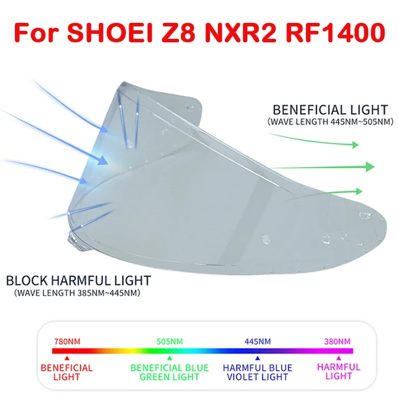 Anti Blue Light Visor for SHOEI RF 1400 RF-1400 NXR2 CWR-F2 Z8 CWR-F2R X15 X-15 X-Fifteen X-SPR Pro Lens Helmet Shield