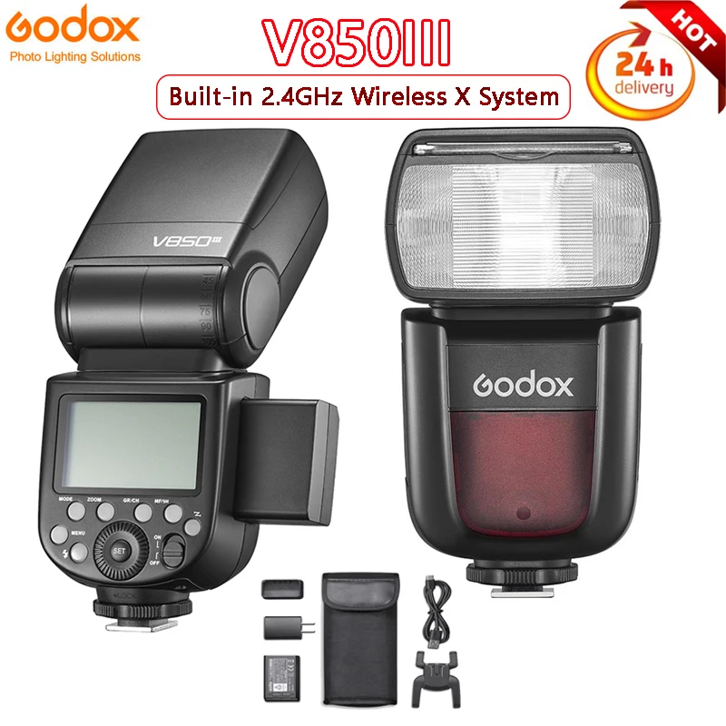 

Godox V850III Speedlight Speedlite Flash 76W 2,4G GN60 Wireless X System li-ion Аккумулятор для Canon/Nikon/Sony/Fuji/Pentax/Olympus