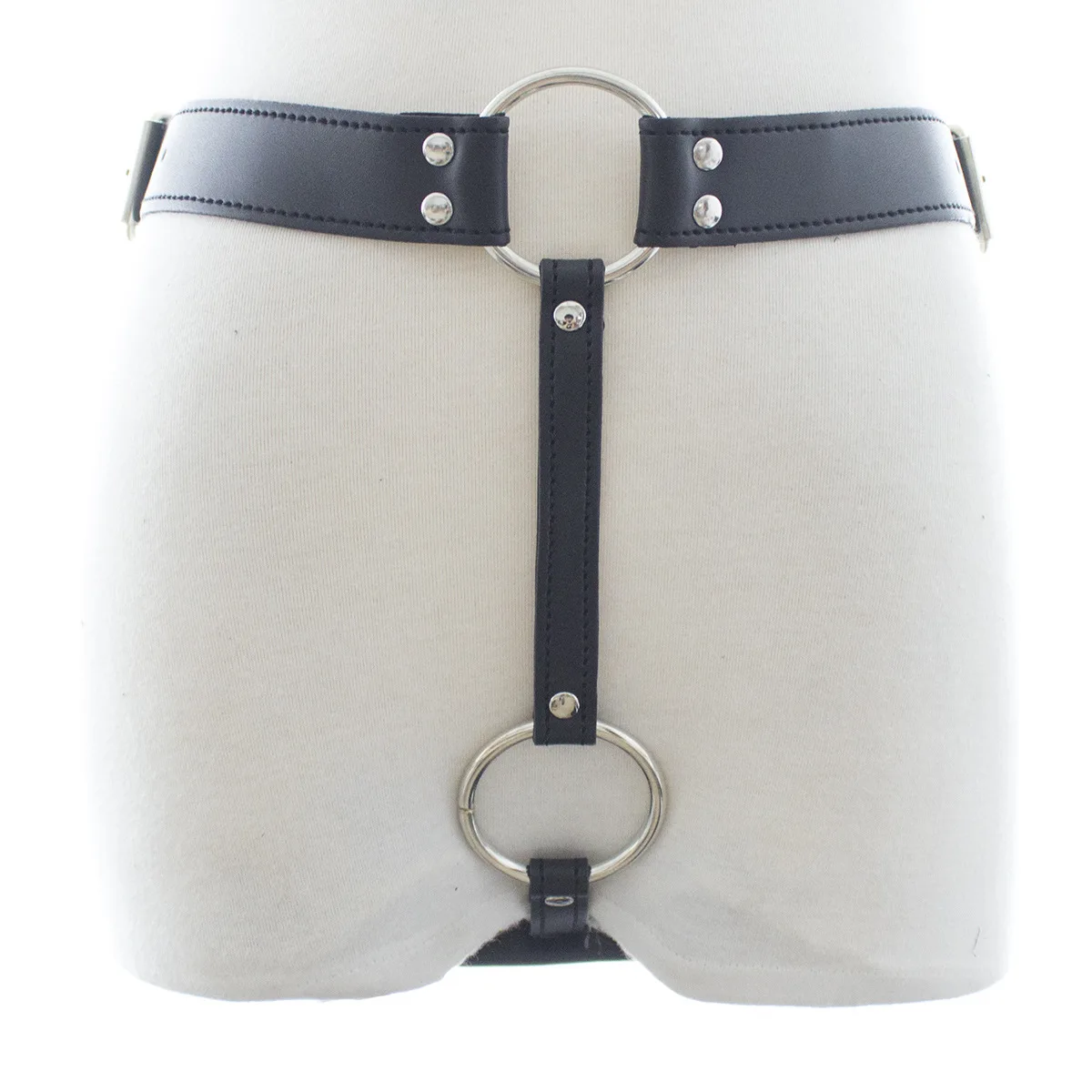 Dispositif de ceinture de chasteté en cuir PU pour hommes adultes, vibrateur télécommandé, prise anale, culotte string, jouets sexuels