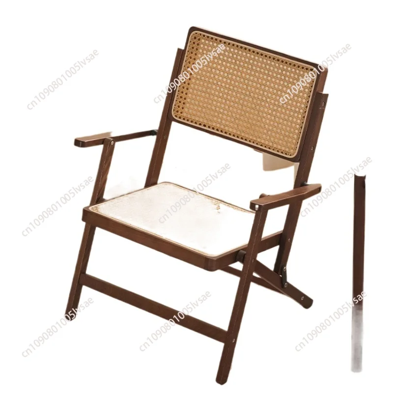 

Solid wood folding dining table small household rattan woven square telescopic Japanese modern minimalist