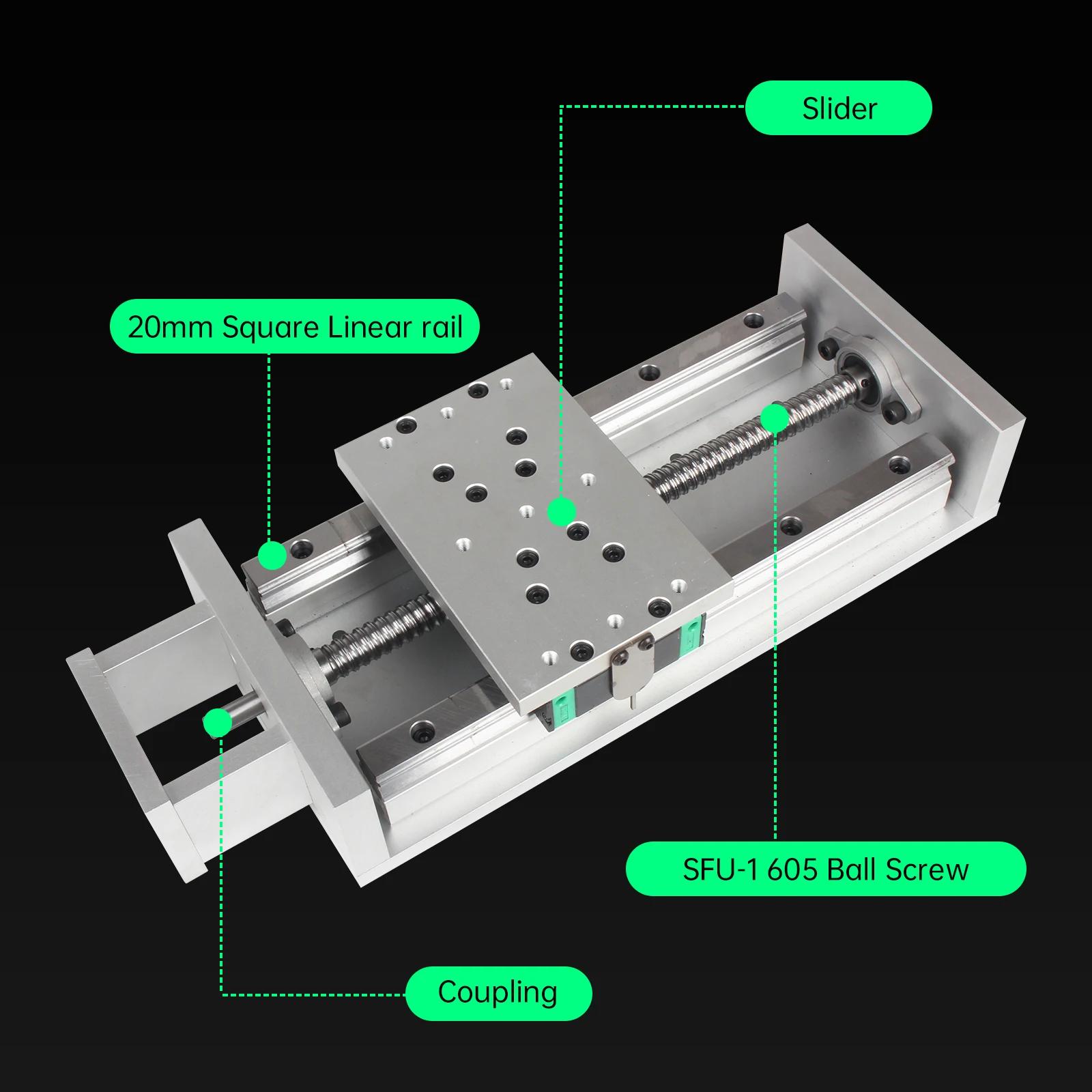 Z axis Motion Table CNC Sliding Stage Travel 100-600mm ZBX150 Linear Guides SFU1605 Ball Screw Support Nema23 57 Stepper Motor