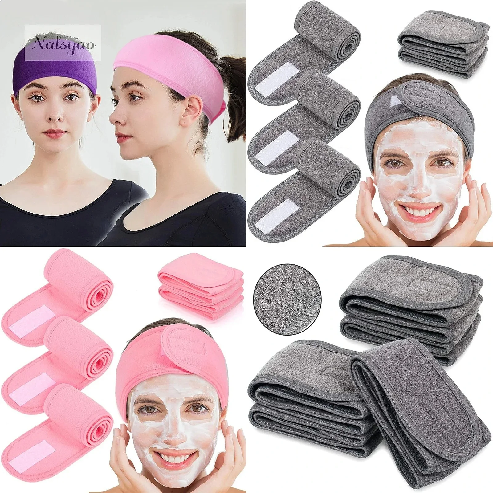 Adjustable Women Spa Headband Soft Towel Hair Wrap for Washing Face Yoga Makeup Bath Shower Beauty Accessories