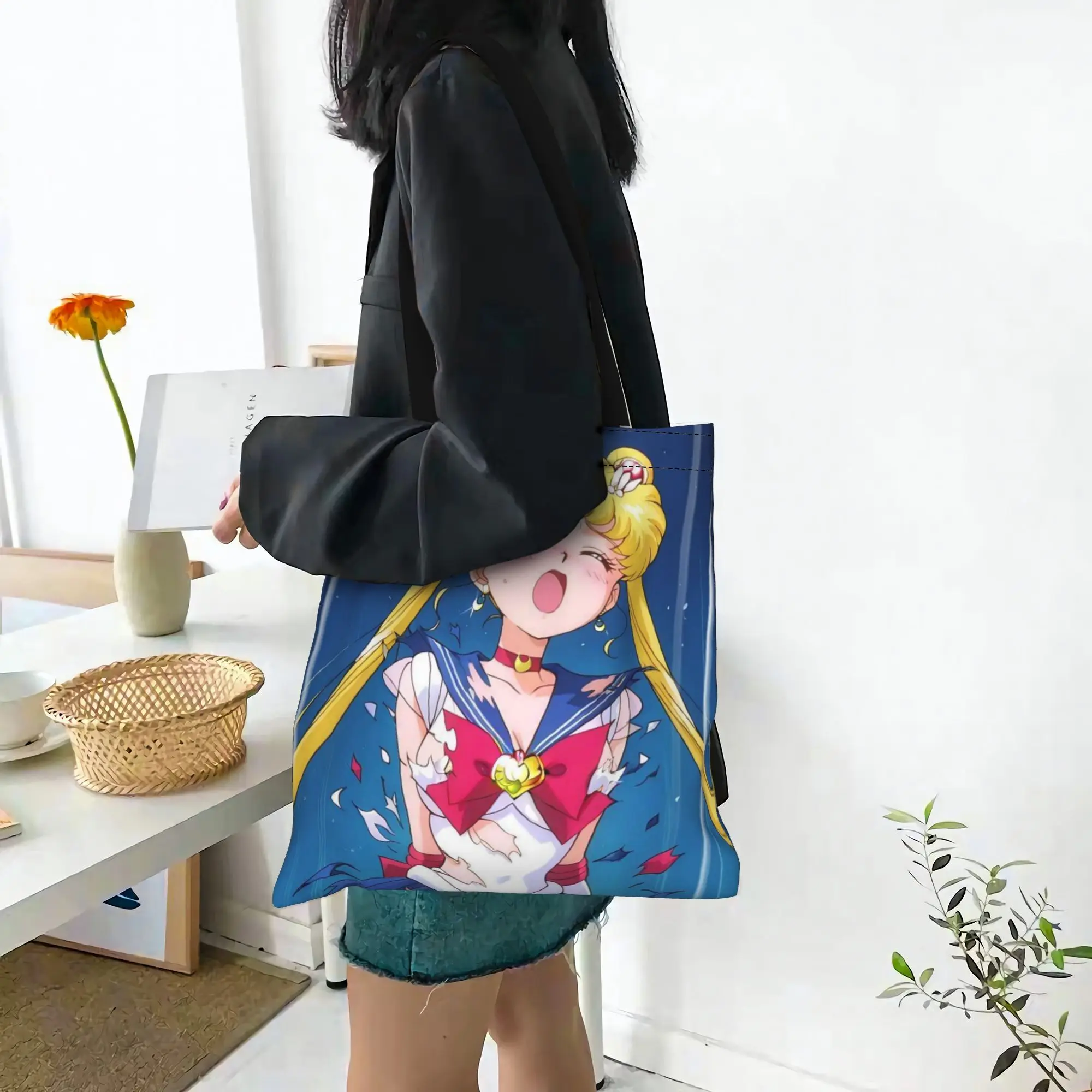 Back to school season Usagi Tsukino (3) Sailor Moon Canvas Tote Bag Perfect for Travel Women's Top-Handle Bags - view 5
