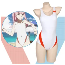 Anime DARLING in the FRANXX Zero Two Cosplay Costumes Women One Piece SUKUMIZU Swimwear Swimsuit