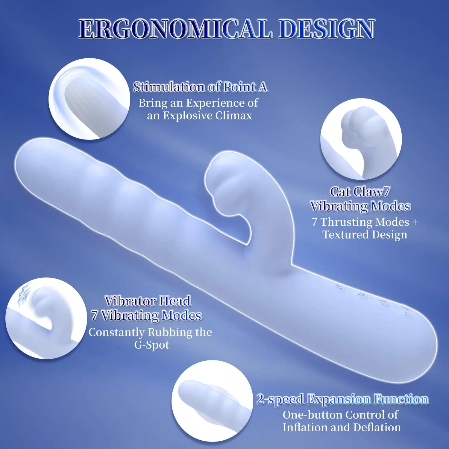 G Spot ألعاب جنسية هزازة للنساء، جهاز تدليك هزاز للتحكم في التطبيق لتحفيز البظر الشرجي الأنثوي، لعبة جنسية 3 في 1 مع 2 Inf