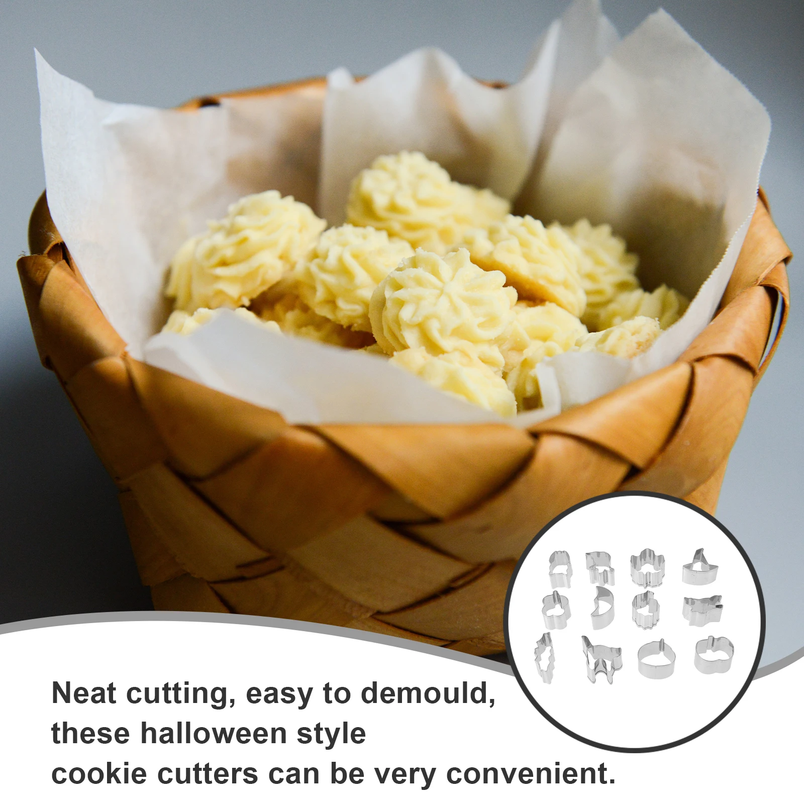 

12 Pcs Pumpkin Cookie Stainless Steel Mini Biscuit Tools Halloween Dough Cutters Baking Parties