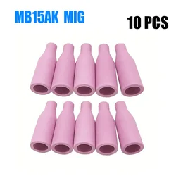 10pcs MB-15AK 14AK MIG/MAG Gas Ceramic Nozzle Euro Style Welding Gun Tip Nozzle Shield Cup for Welding Torch Porcelain Nozzle