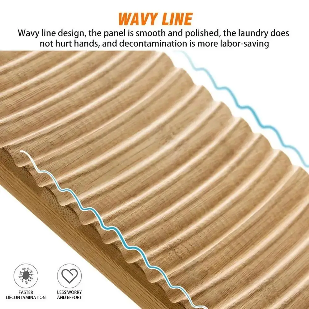 1Pcs New Bamboo Wood Clothes Washboard Portable Household Hand Wash Board Antislip Laundry Washing Scrub Board For Women