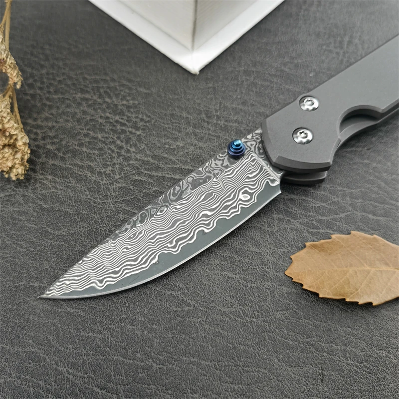 Chris Riff Malaysia Sand Folding Knife Camping Hunting TC4 Titanium Alloy Flat Titanium Handle Rescue Survival EDC Tool Knife