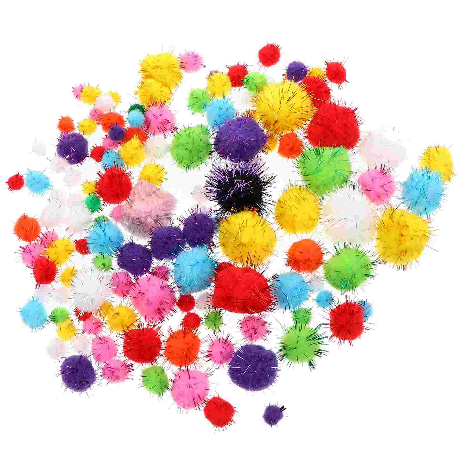 240 Stück glitzernde Haarballen aus goldenem Fell für Kinder, Pompons, Bälle, Pompons, Basteln, Dacron, bunt, flauschig