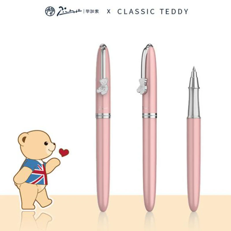 

Picasso 922 Elegant Lady Style Teddy Series Pink Roller Ball Pen Refillable Ink Pen Luxurious Writing Gift Pen Set