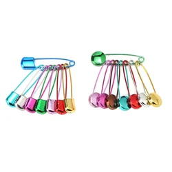 8Pcs Stainless Steel Safety Pins 5.3cm Safety Locking Baby Cloth Diaper Hijab Pin Buckles DIY Needle Sewing Supplies Accessories