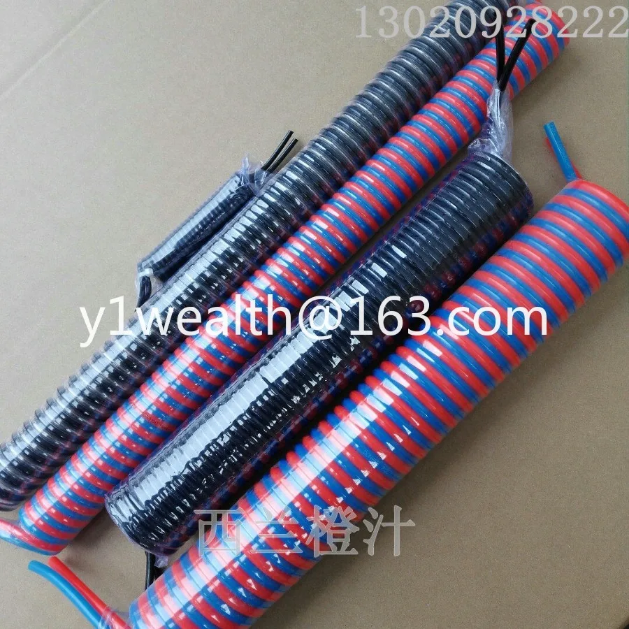 Two-color parallel spring tube 4 8 10 red blue black transparent spiral pneumatic telescopic trachea two side by side PU double