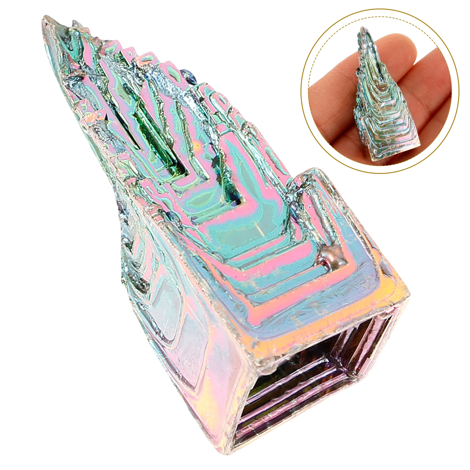 Bismuth Ore Crystal Mineral Ornament Craft Amethyst Bracelet Geometry Irregular Specimen Miss