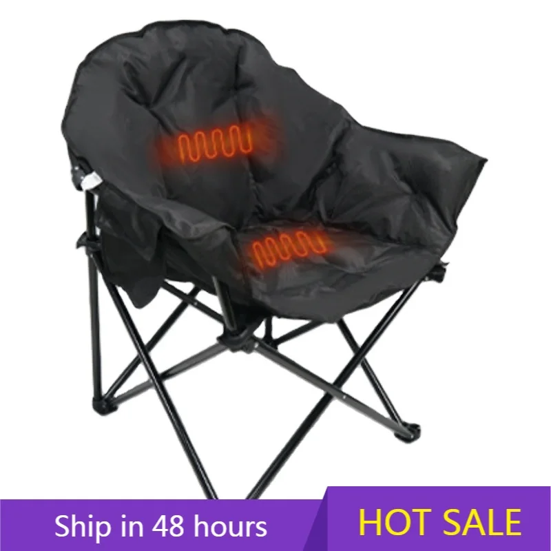 

YTYIN Entai Heated Oversized Aluminium Camping Chair Heavy Duty Padded Folding with Side Pocket Cup Holder Carry Bag for Dining