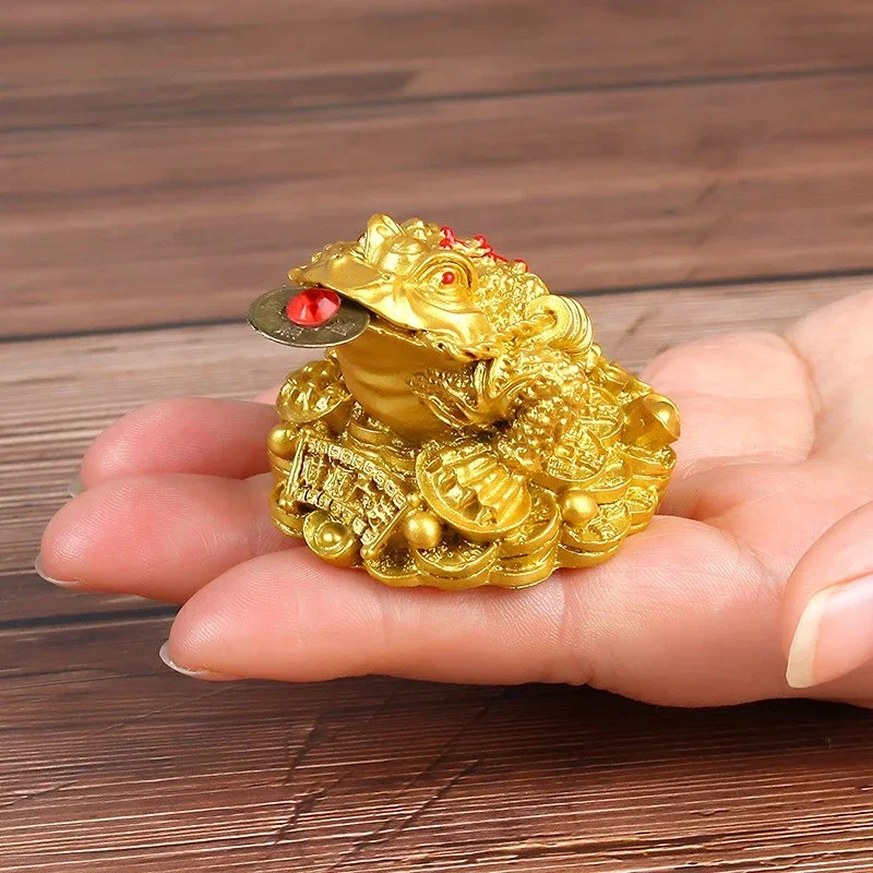 

Feng Shui Toad Money LUCKY Fortune Wealth Chinese Golden Frog Toad Coin Home Office Decoration Tabletop Ornaments Lucky Gifts