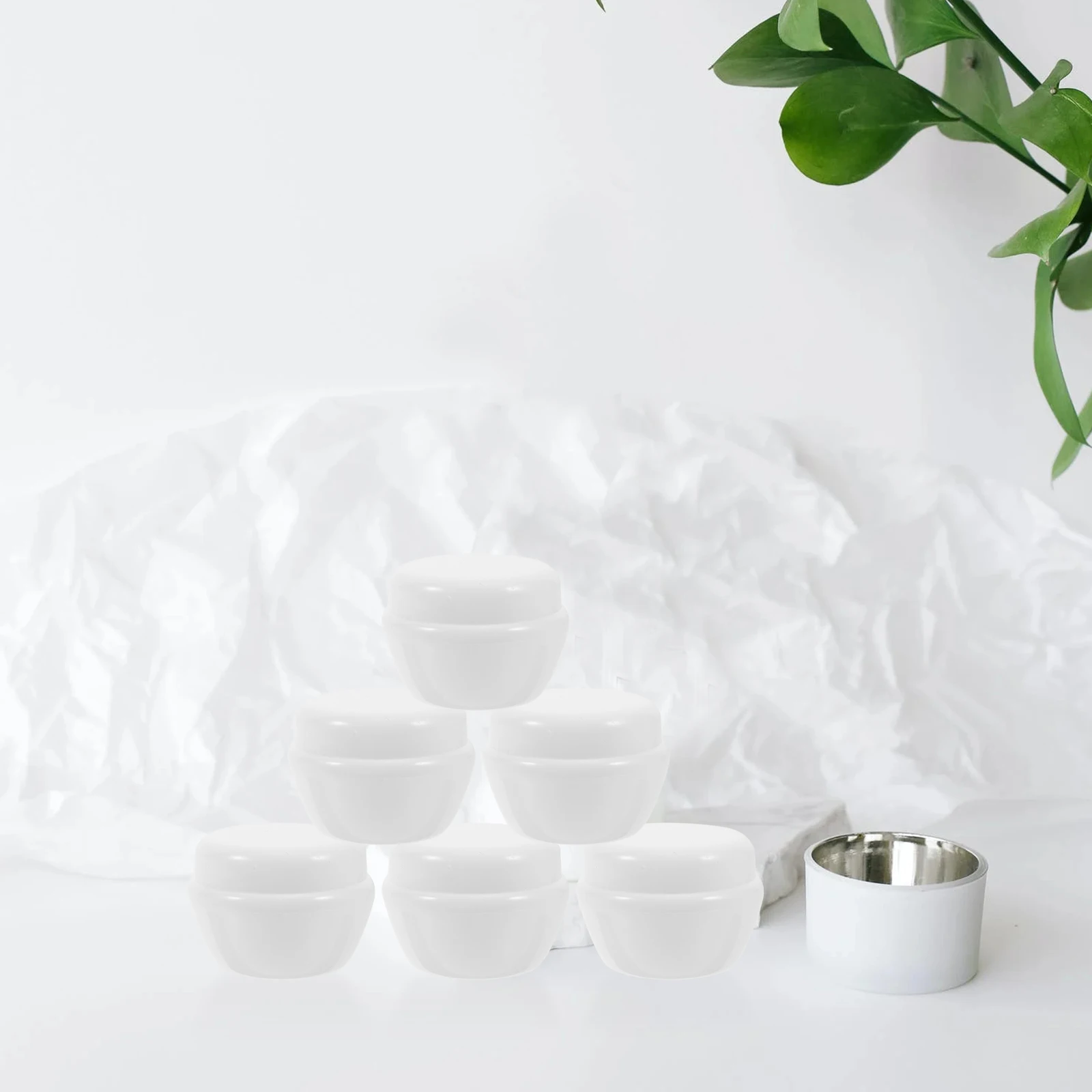 

40pcs Mushroom Shaped Cream Jars Empty Lotion Bottles 12 Pieces Sample Containers Leakproof Travel Size Plastic Packaging
