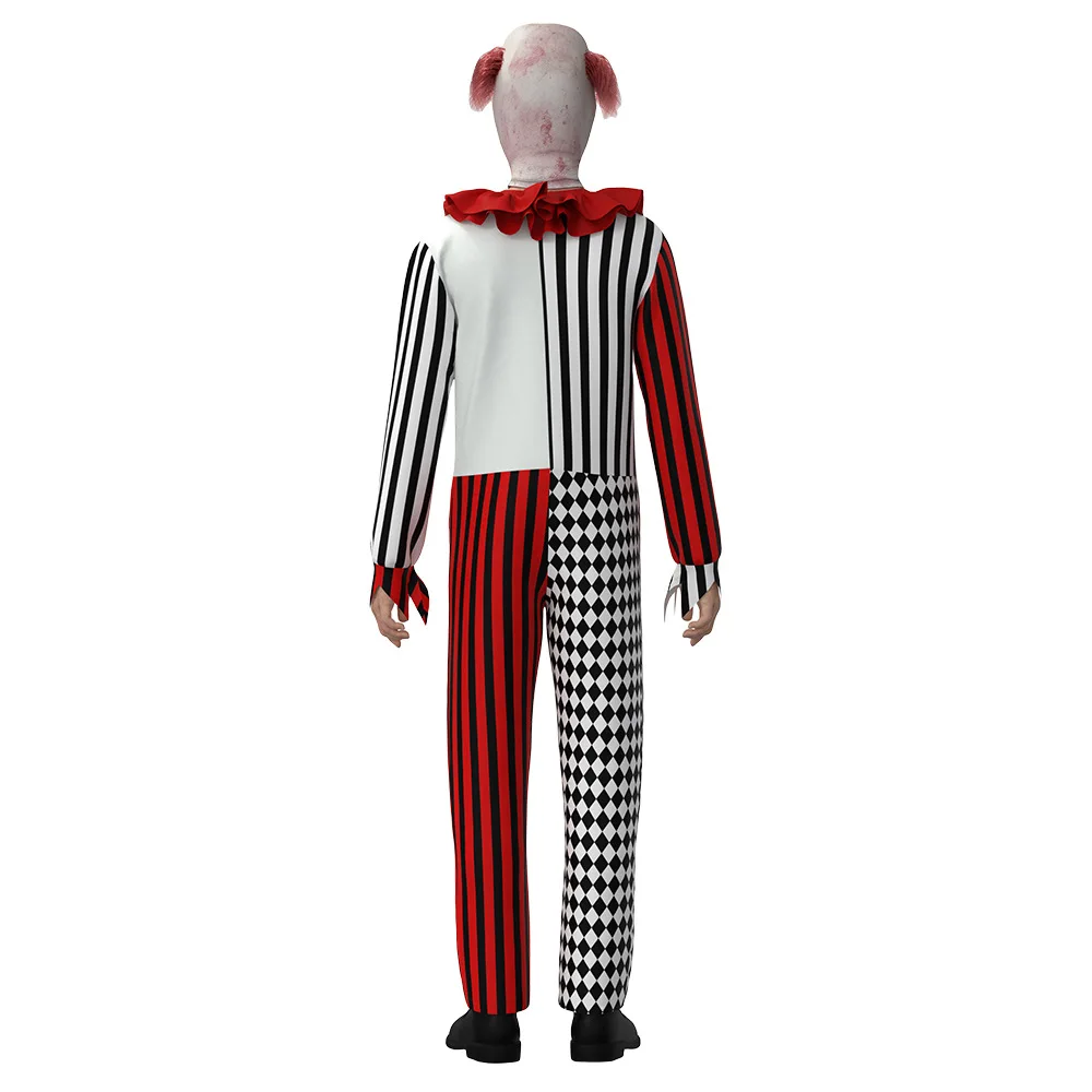 

Детский комбинезон для косплея клоуна на Хэллоуин, цельный костюм, аксессуары для детей, выступление на сцене