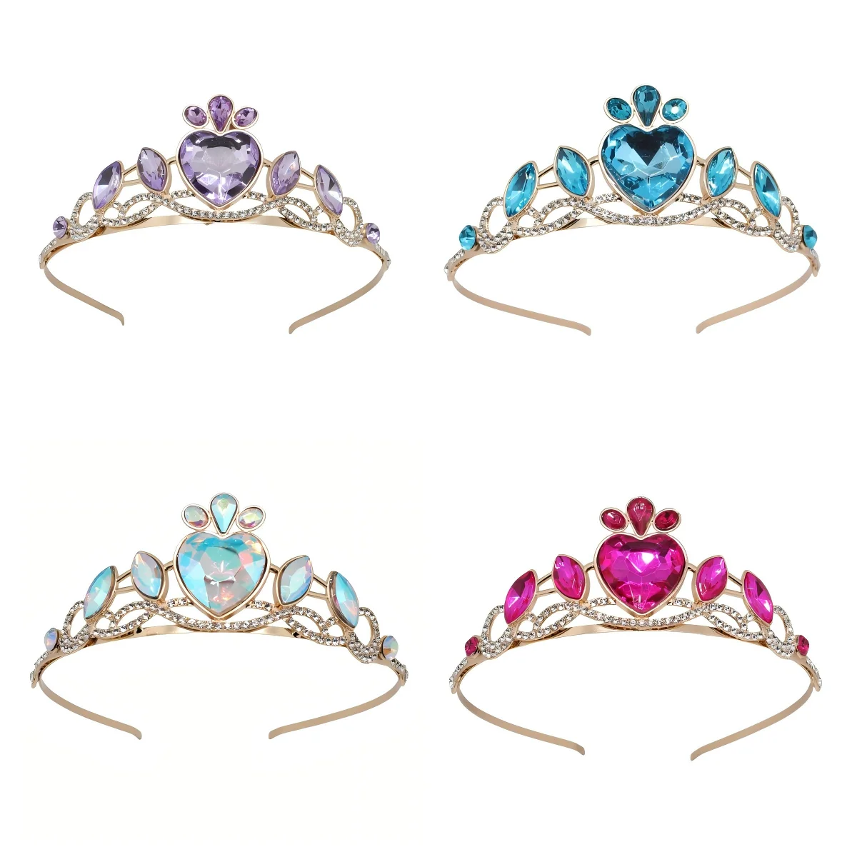 Corona de cristal en forma de corazón a la moda para mujer, tocados y accesorios de boda para novia, regalos de fiesta para festivales para niñas