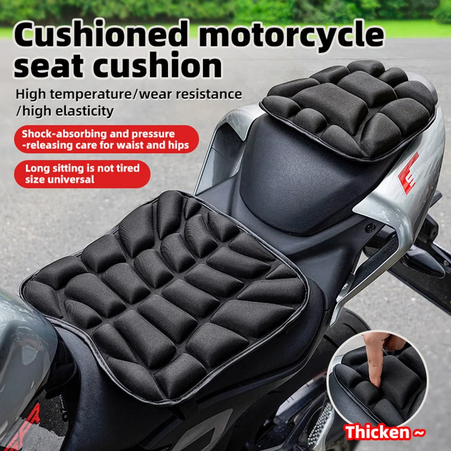 2 Pack Motorcycle Seat Pad 3D Comfort Gel Cushion Seat Breathable Universal Shock Absorbing Seat Cover for Advanced Mountain