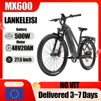 LANKELEISI Electric Bike 500W Brushless Motor 48V20AH Lithium Battery Mountain Aldult  Electric Bicycle 27.5 In Tire Snow E-bike