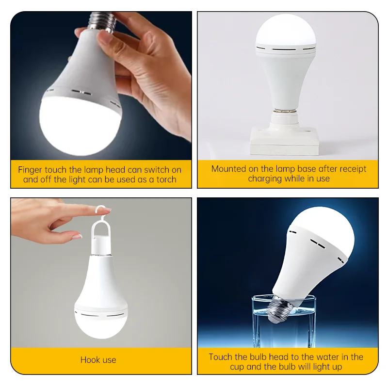 7w 9w 12w 15w Rechargeable LED Emergency Light for Home Power Failure Camping Tent Porch Garden Lamp Portable Lights