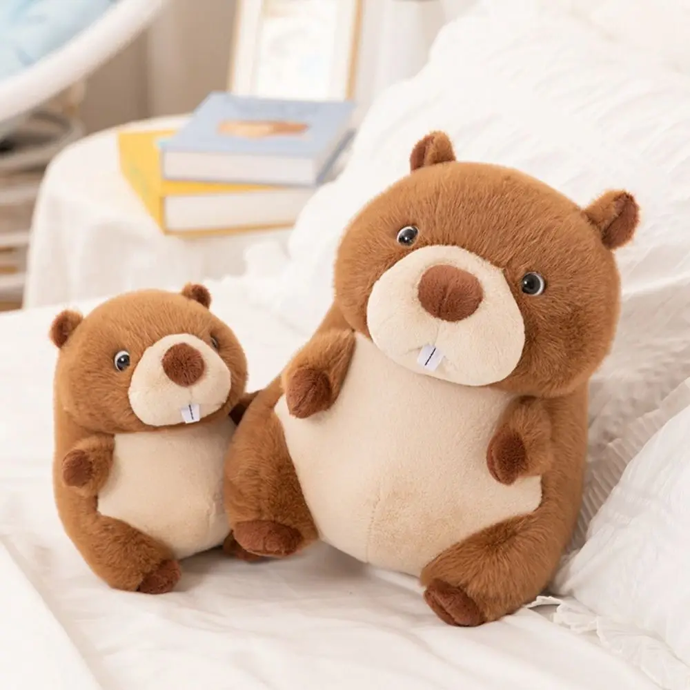 

Simulation Groundhog Fluffy Interactive Stuffed Cartoon Groundhog Doll Soft PP Cotton Chubby Marmot Stuffed Decoration Gifts