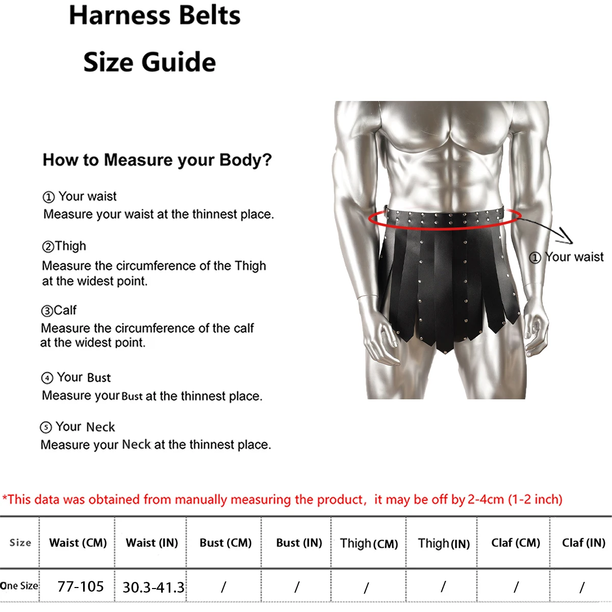 Kostium gladiatorka gotycki męski, rzymska spódnica gladiatorka z uprzężą, upominki z uprzężą dla niego