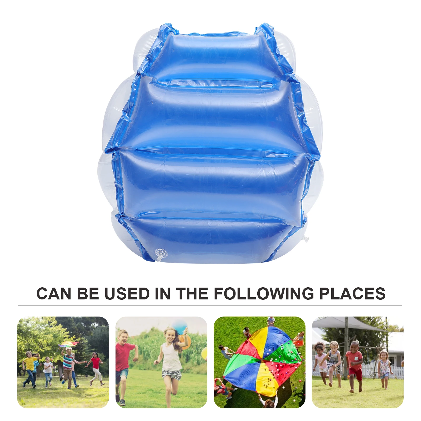 Inflatable PVC Bumper Ball Outdoor Fun Collision Ball Blow Up Body Bubble Ball Sports Game Prop (Blue)