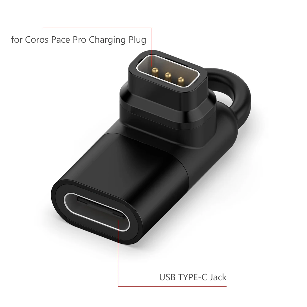 Charger for Coros Pace Pro Replacement Adapter Charging Cable Cord Converter Black Smartwatch Accessories
